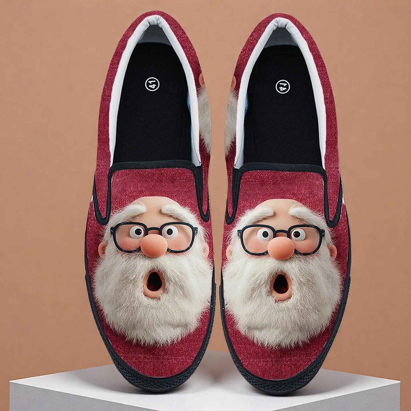 Men's Christmas Santa Graphic Slip-On Shoes – Fun 3D Santa Design, Cozy and Comfortable, Perfect for Holiday Parties & Christmas Celebrations 2026 - $46.99 –P1