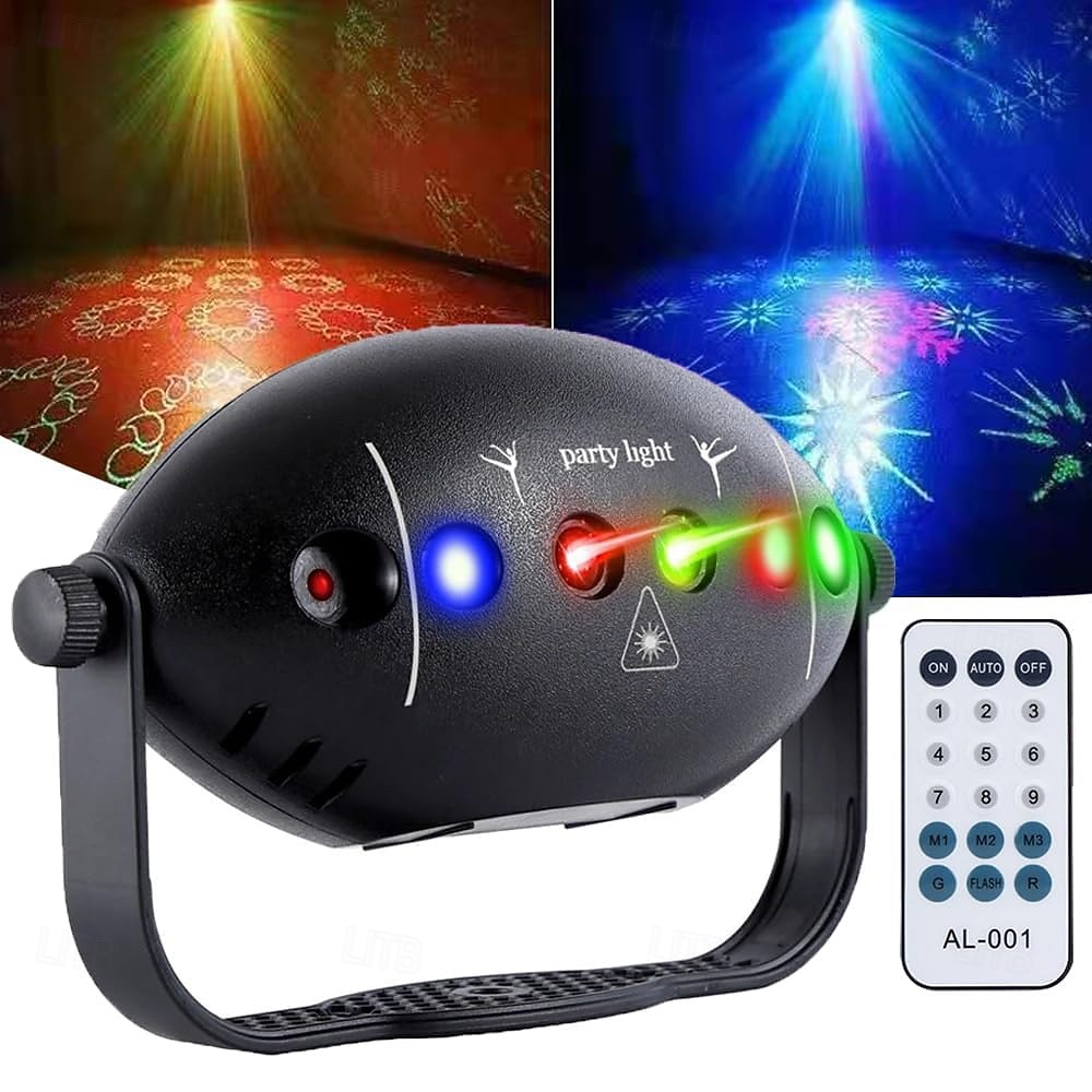 Disko světla zvukově aktivovaná párty světla s dálkovým ovládáním projektor stroboskopické osvětlení pro domácí dekoraci narozeninové karaoke vánoční bar show 2025 - $46.99 –P1