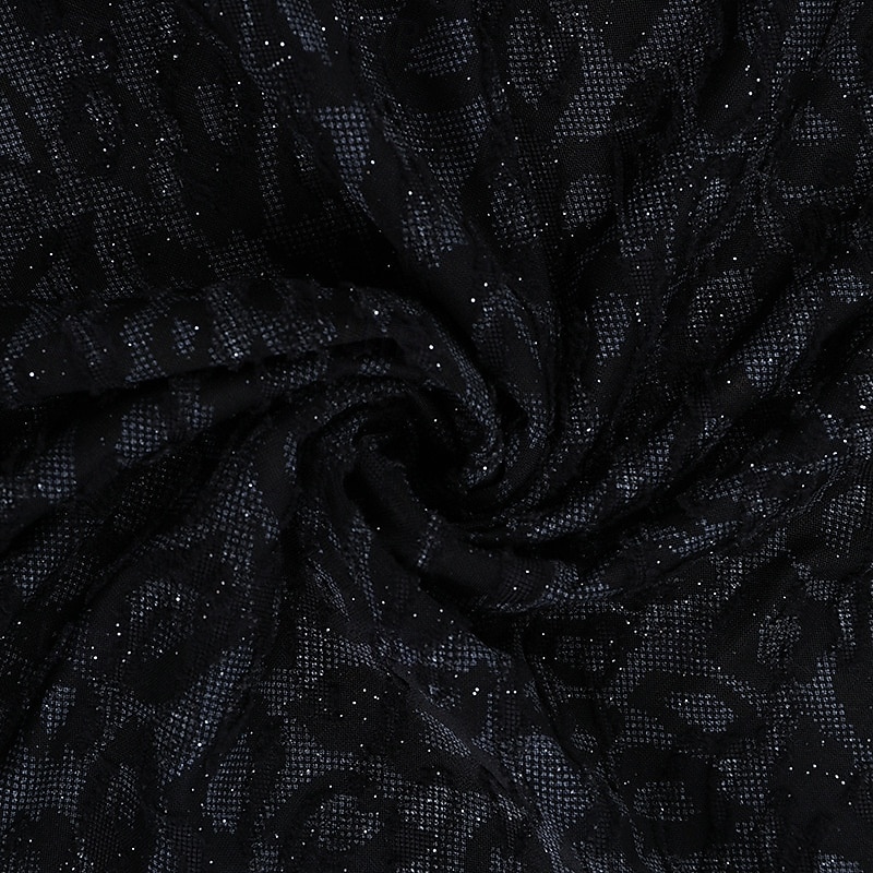 Damen Minikleid schwarzes kleid Spitzenkleid Elegant Mode Modern Täglich Ferien Ausgehen Normale Passform Leopard Langarm Rundhalsausschnitt Schwarz Herbst Winter 2025 - $36.99 –P7