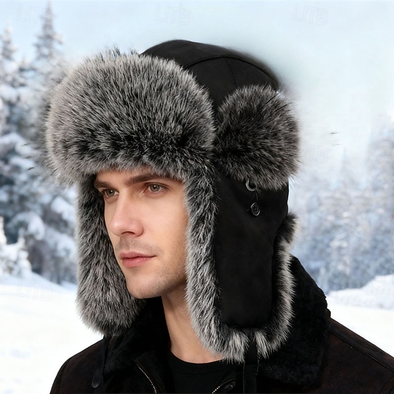 Pánské Ušanka Ušanka klobouk Letecký klobouk Klobouk s klapkami na uši Zimní čepice Černá Hnědá Polyester Fleece Módní Retro styl Moderní soudobé Denní nošení Rande Plná / Jednobarevná Zahřívac 2026 - $29.99 –P2