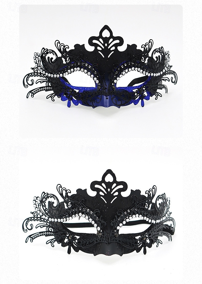 Grüne Maskenmaske für Damen mit schwarzer Spitze und Strass-Details für Weihnachtsfeier, Ball &Karneval 2026 - $26.99 –P7
