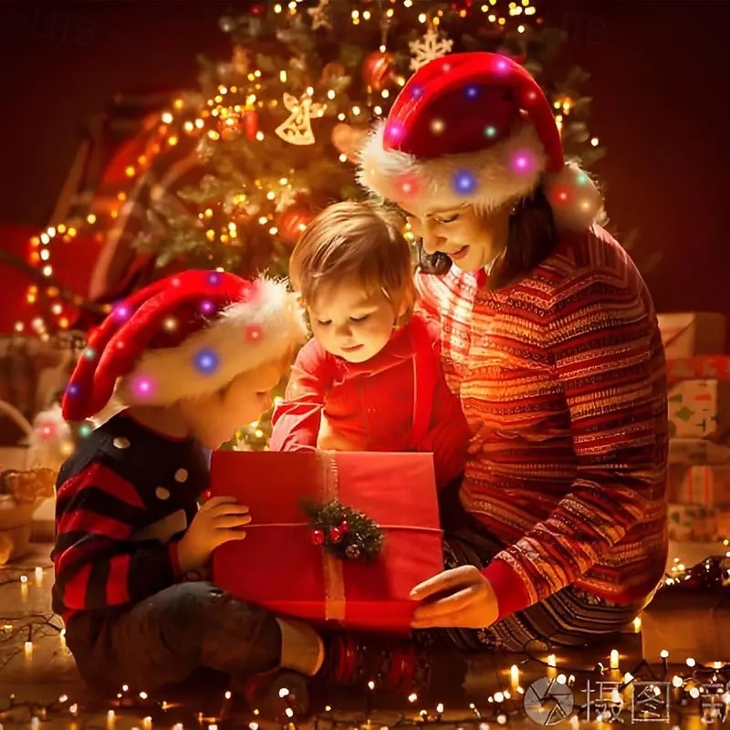 Christmas LED illuminated Christmas hat with colorful warm light for adults and children, Christmas party decoration props 2025 - CAD $11.99 –P2