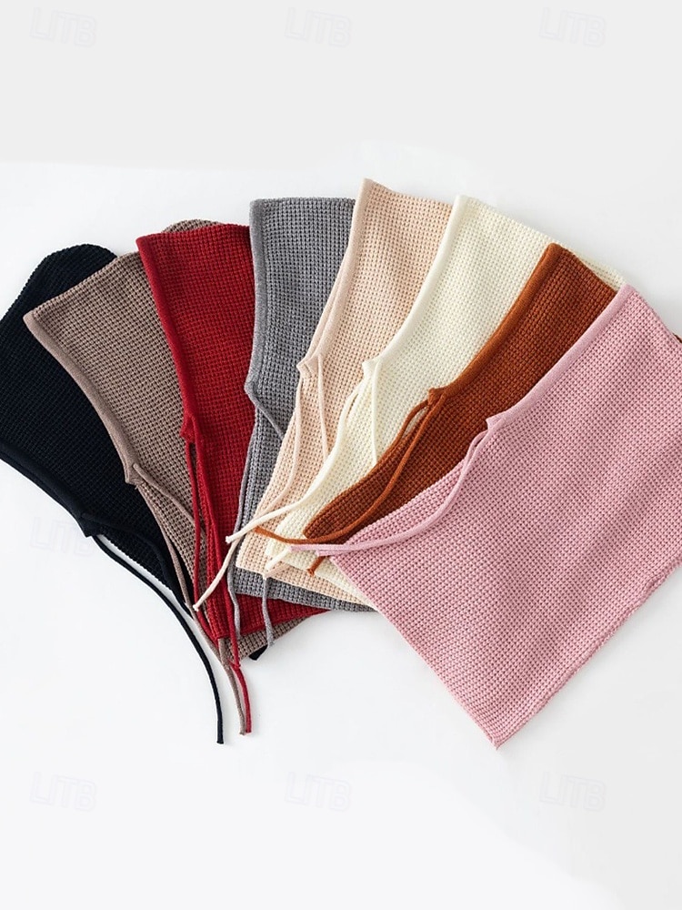 Bufanda con capucha y pasamontañas de punto festivo para mujer: calentador de cuello con cordón en varios colores para Navidad y temporada de esquí. 2026 - $14.99 –P8