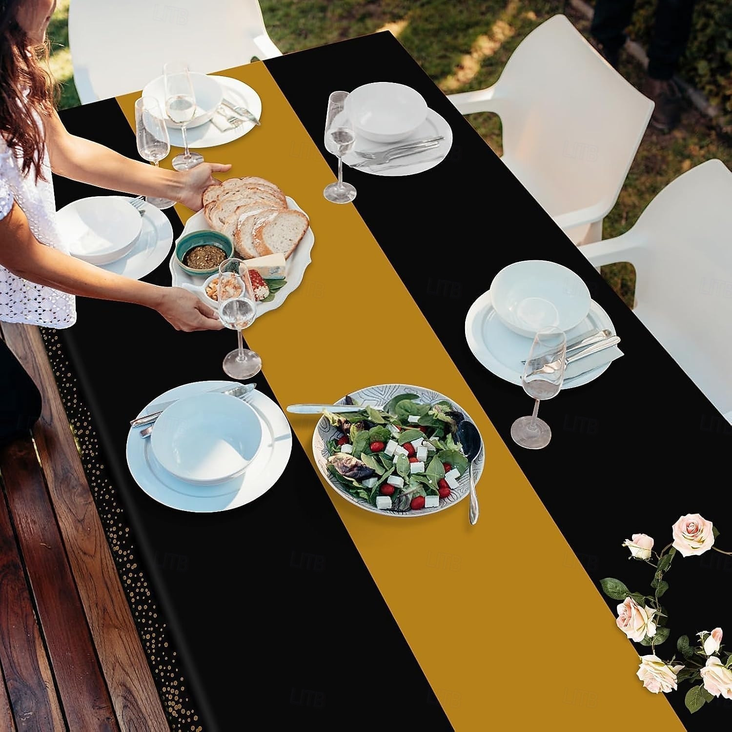 Décorations de fête du Nouvel An noires et dorées, ensemble de 3 nappes jetables en plastique épais pour anniversaire, dîner, dessert, pique-nique &décoration d'événements de 2025 ? $15.99 –P8