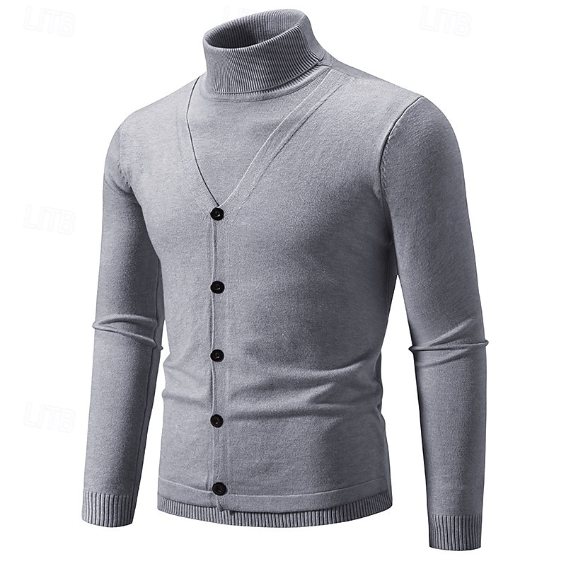 Per uomo Felpa Maglione A Coste Maglia Top Regolari 2 in 1 Lavorato a maglia Semplice Dolcevita Maglieria Contemporaneo Casuale Abbigliamento quotidiano Abbigliamento Primavera Autunno Nero Borgogna del 2026 a $30.99 –P5