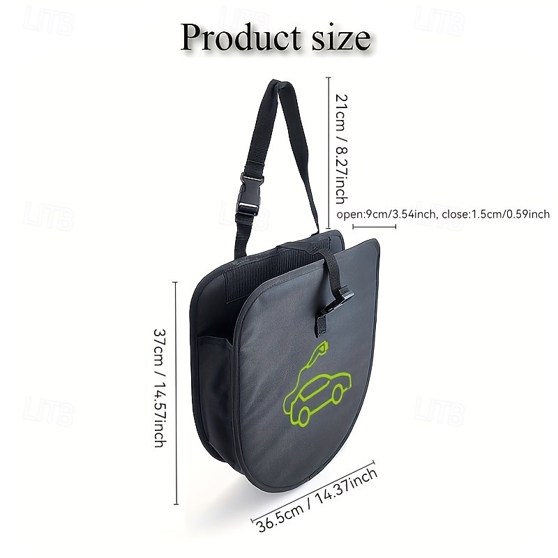 1 st. EV-kabelorganizertas - draagbare opbergtas voor startkabels en snoeren &slangen duurzaam polyester materiaal ideaal voor kabelbeheer van elektrische voertuigladers 2026 - $21.99 –P6