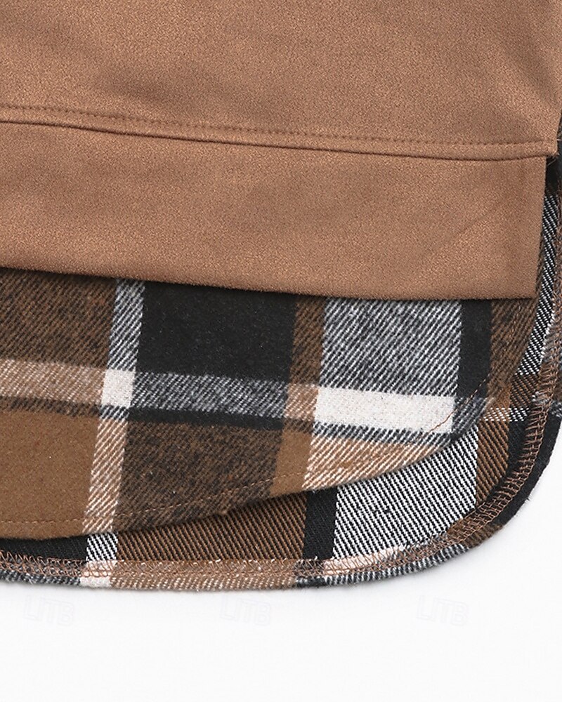 Women's Pullover Hoodie Sweatshirt Plaid Vintage Casual Long Sleeve Hooded Regular Tops Street Casual Sports Drawstring Patchwork Pink Army Green Dark Gray Beige Coffee Fall Winter 2025 - $35.99 –P24