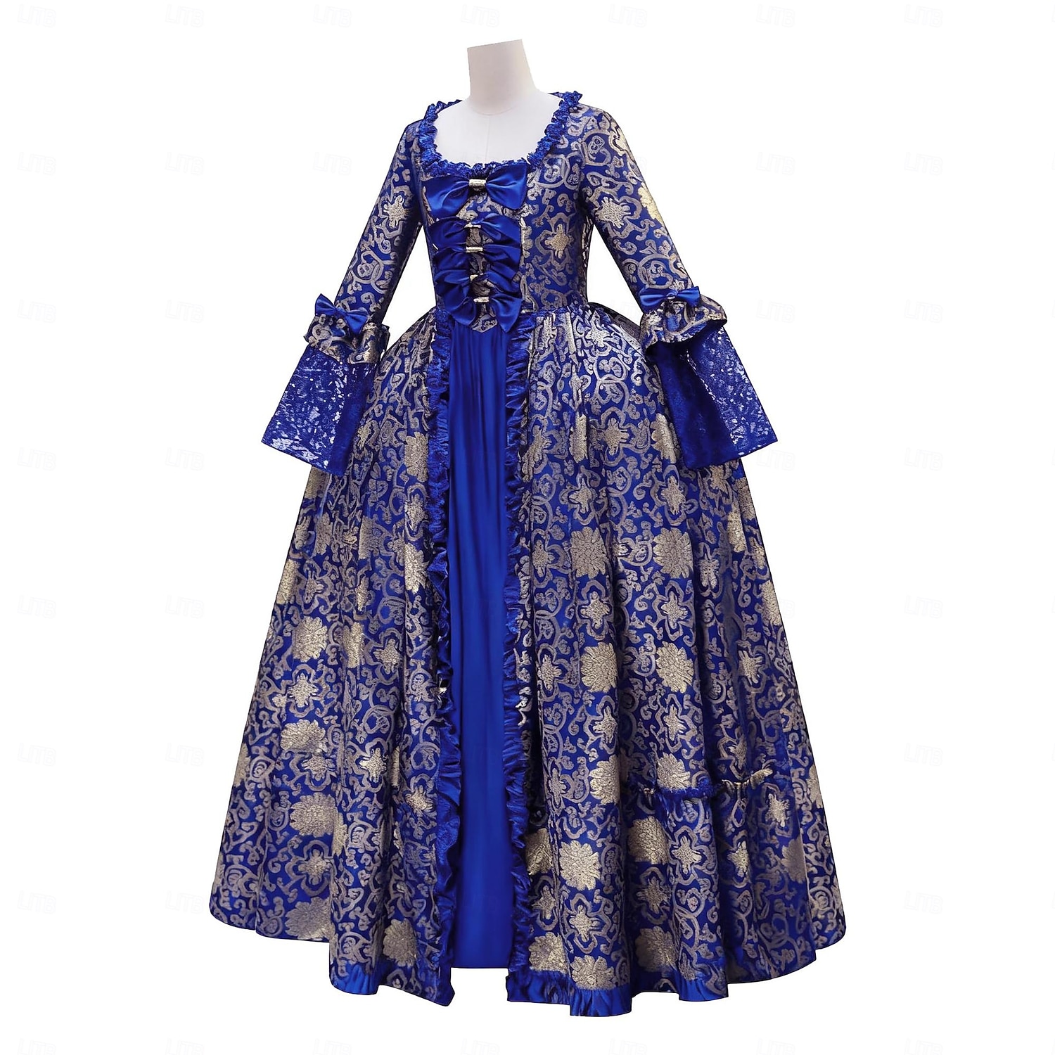 Rokoko Viktorianisch Renaissance Bodenlang Kleid Partykostüm Maskerade Übergröße Normal Puffärmel / Ballon Trompetenärmel Prinzessin Spitze Tüll Vintage Ballkleid Quadrathals Kostüm Damen königlich 2025 - $168.99 –P18