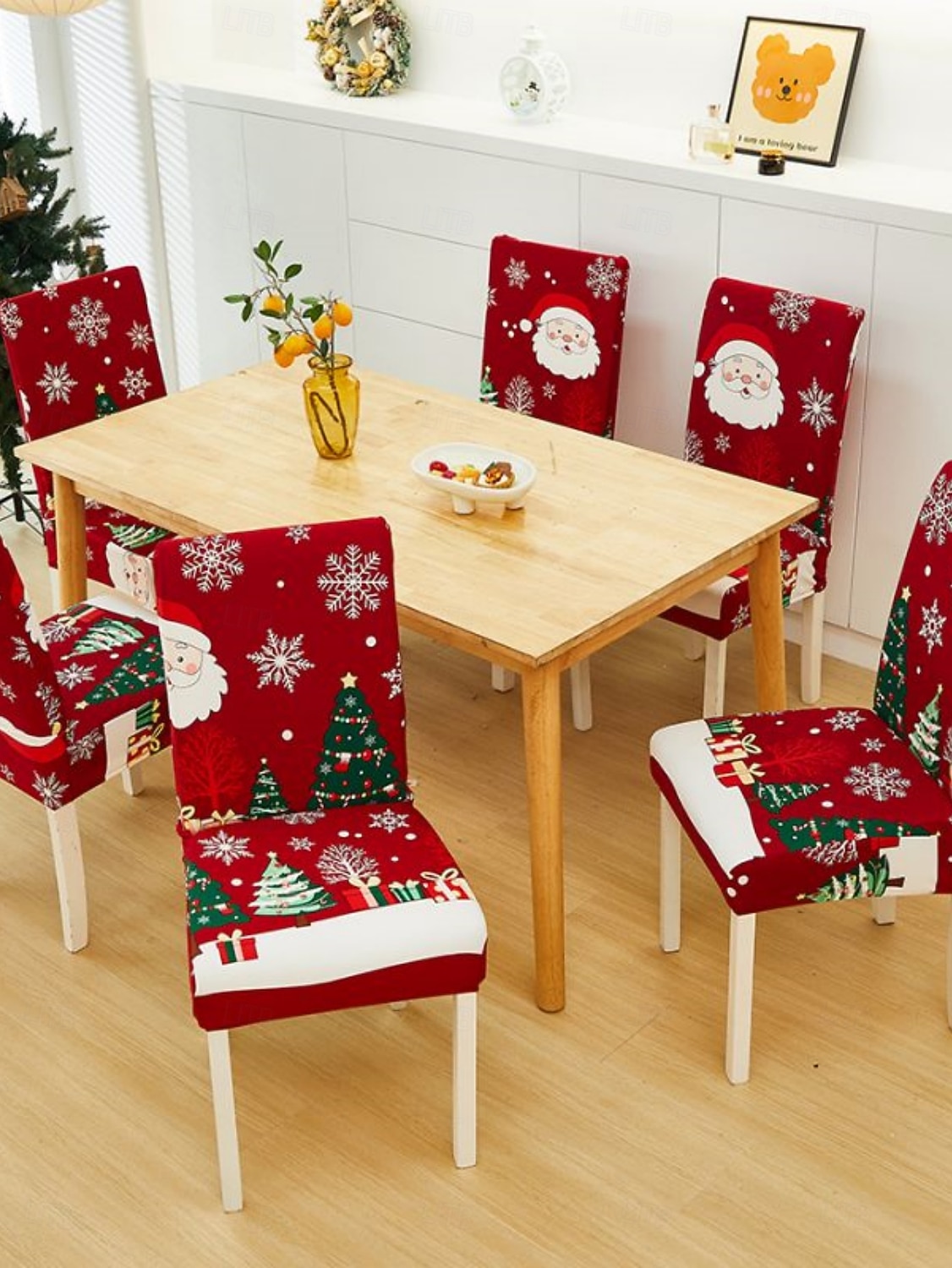 1/2/4PC/6PC Christmas Milk Silk Printed Chair Cover – Decorative, Anti-Slip & Dustproof Slipcover, Soft Stretch Fabric for All Seasons 2025 - $29.99 –P10