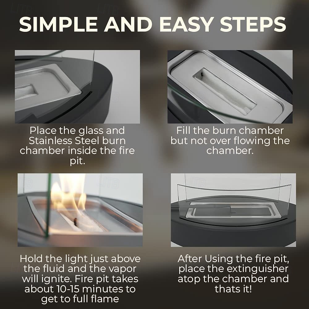 feu de table cheminée de table alcool à friction avec pare-flamme de 2025 ? $75.99 –P14