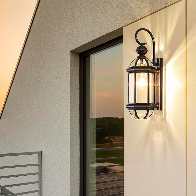 Iluminação externa 17 polegadas (cerca de 43,2 cm) luz de parede externa de cobre lanterna preta luz de varanda ip65 luz de parede externa à prova d'água adequada para casa, quintal, garagem, entrada de 2026 por $242.79 –P5