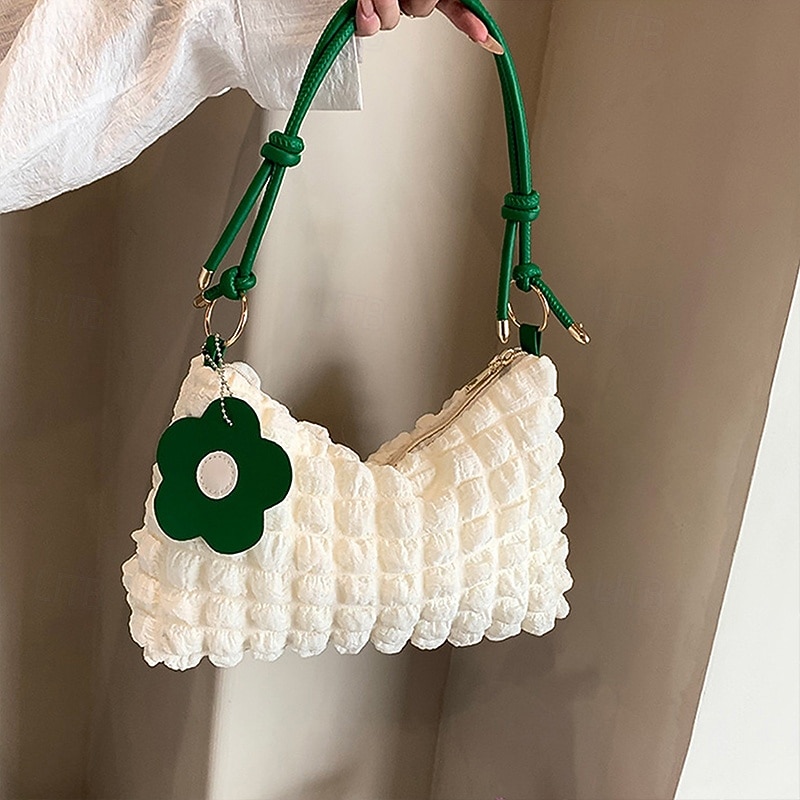 τσάντα ώμου με χιαστί φερμουάρ – πλισέ τσάντα μασχάλης με φυσαλίδες, μονόχρωμη καθημερινή τσάντα για καθημερινή χρήση και εξόδους 2025 - $17.99 –P6