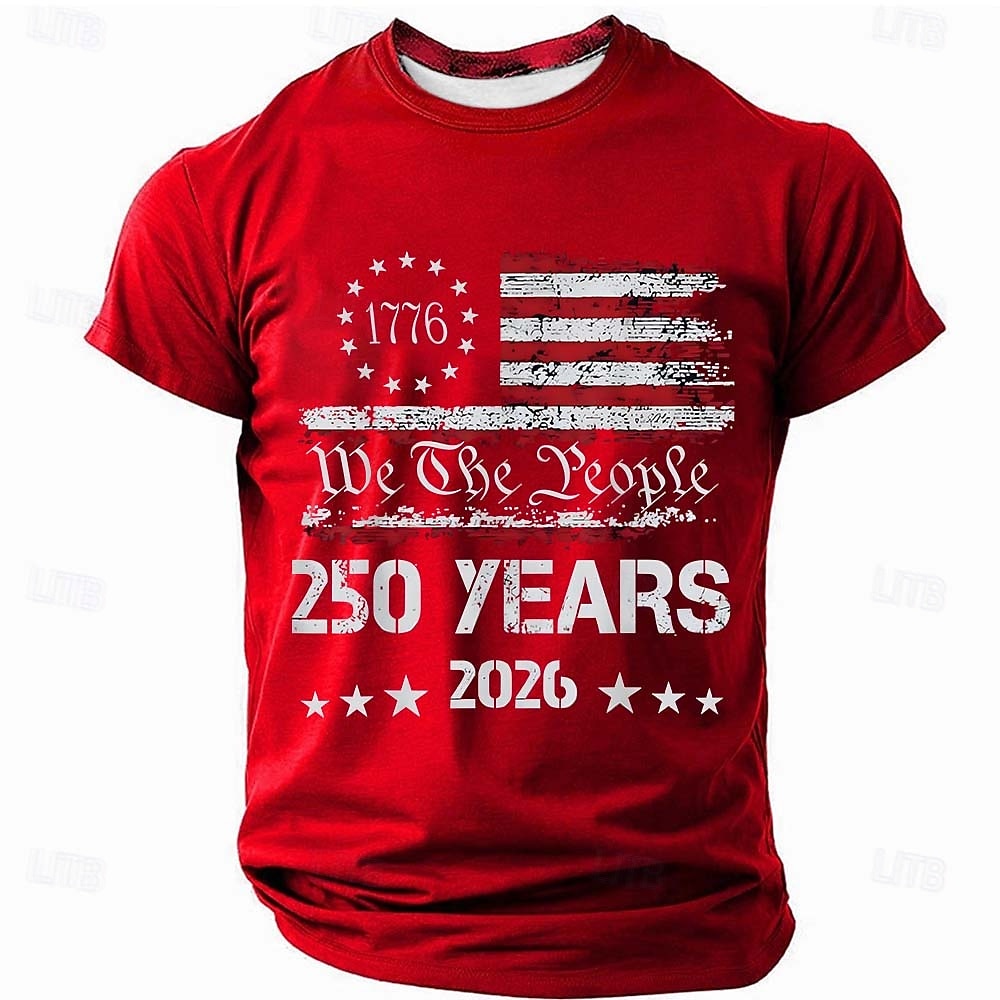 Miesten Yhdysvaltain Yhdysvaltain lippu T-paita Lyhythihainen T-paita 3D-tulostus Tiukka pyöreä kaula-aukko Paita Päivittäin Asevoimat Katu Päivittäin Sininen Musta Rubiini Kesä Kevät Vaatetus S M L 2025 - $19.99 –P4