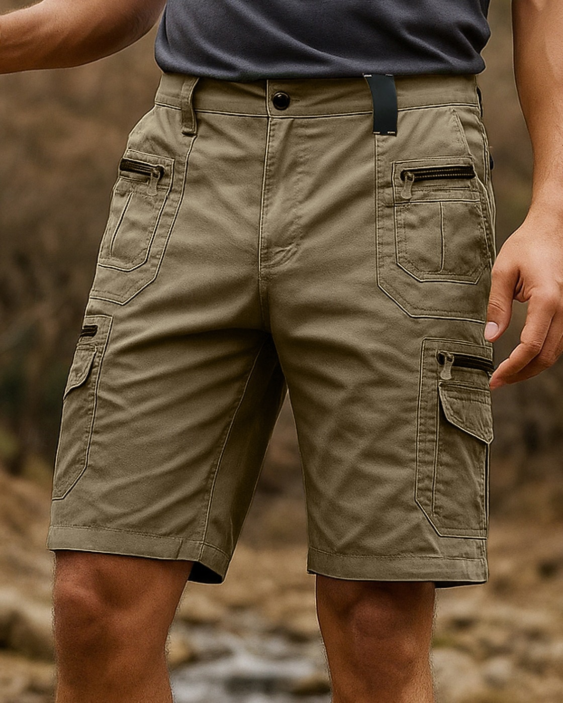 Homens Bermuda Cargo Shorts de caminhada shorts esportivos Verão Ao ar livre Normal Leve Respirável Calças Capri Bolsos Preto Verde Tropa Algodão Tênis Golfe Corrida S M L XL XXL de 2026 por $32.99 –P11