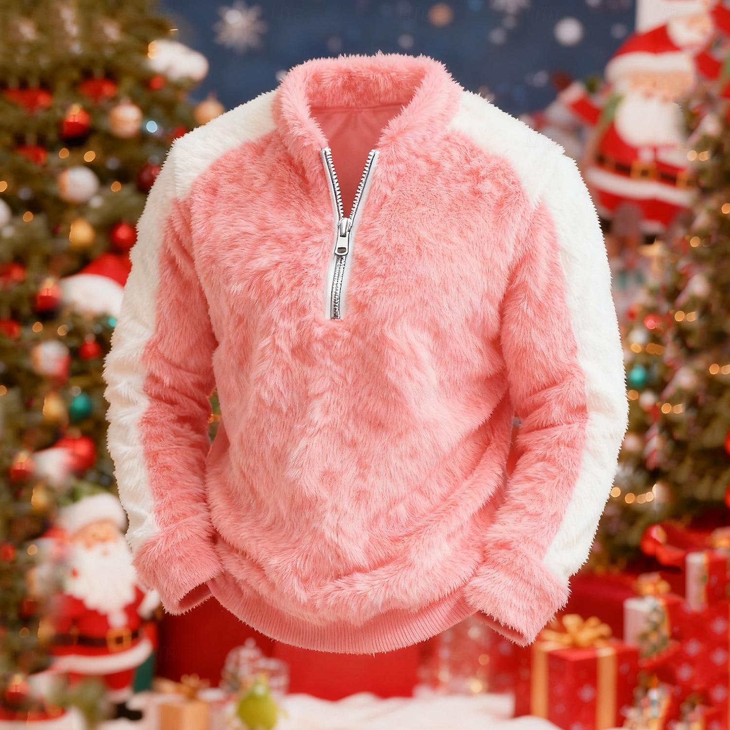 Per uomo Maglia Felpa in pile Felpa con zip corta Nero Rosa Rosso Blu Marrone Colletto Mao Semplice Patchwork Blocco di colore Sport & Outdoor Casuale Quotidiano Natale Streetwear Cool Inverno del 2026 a $28.99 –P3