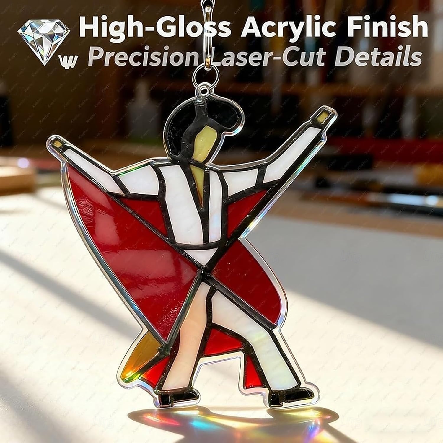 Dancing King Pattern, Handmade Stained Spinner Kinetic Acrylic Hanging Decor, DIY Sunlight Catcher Memphis Melody Spinner for Garden Yard, Porch, Window Decoration 2025 - $15.99 –P4