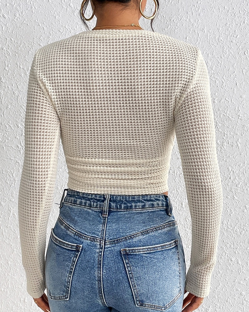Mujer Pulóveres Pull-over Ropa de calle Casual Color sólido Cuello Barco De Punto Manga Larga Tops regulares Tejer Diario Noche Fin de semana Blanco Primavera Otoño 2026 - $25.99 –P7