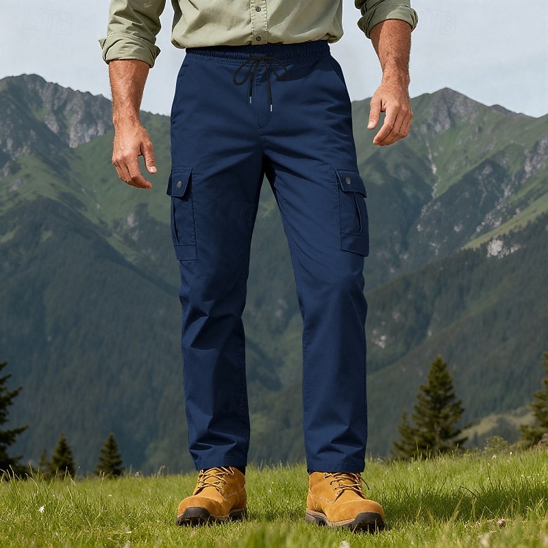 Homme Pantalons Cargo Pantalons Multi-poches Taille élastique avec cordon de serrage Uni Portable Extérieur Quotidien Camping & Randonnée Mode Classique Noir Vert Véronèse de 2026 ? $21.99 –P2