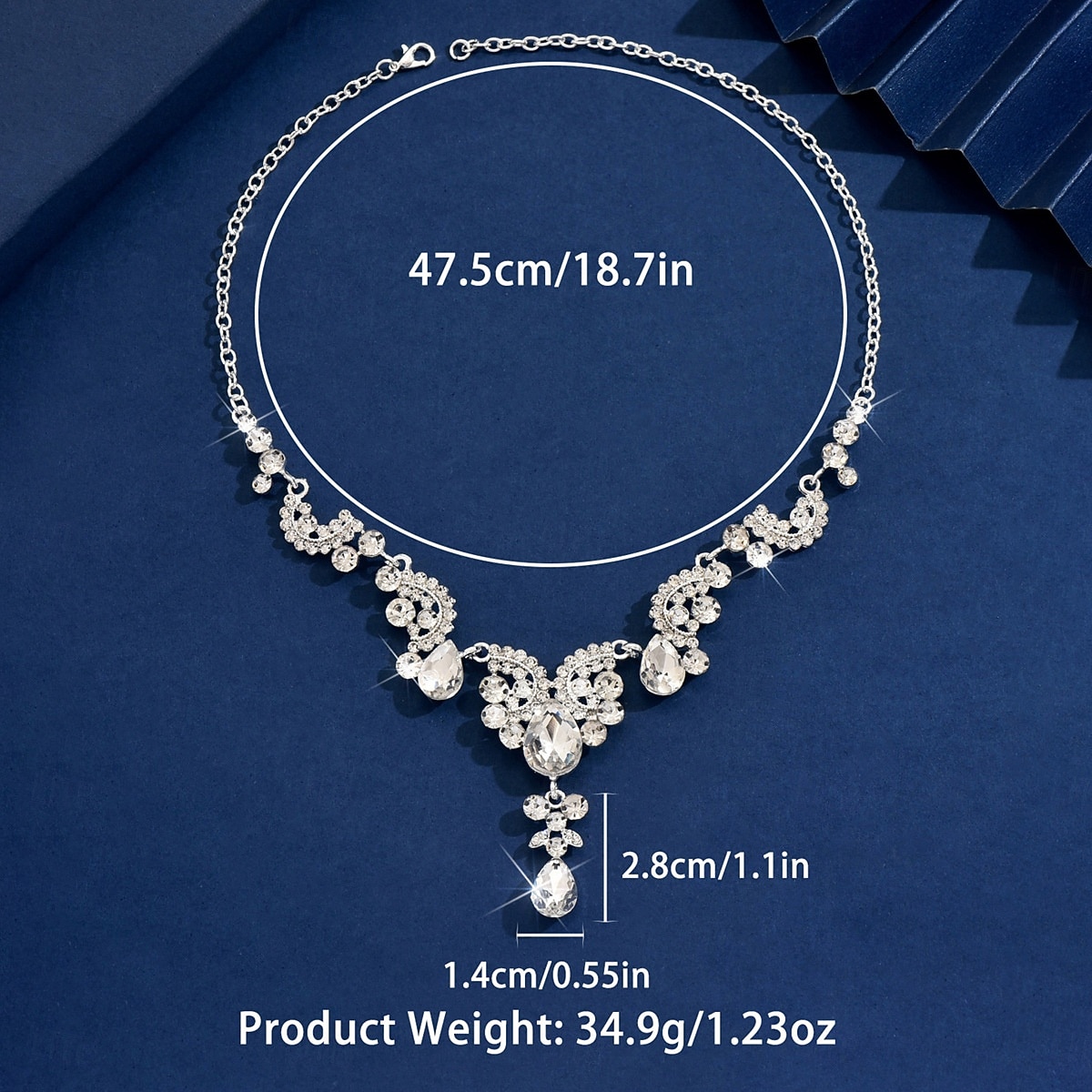Collar llamativo de lágrima de cristal para mujer, elegante joya vintage con diamantes de imitación para bailes Gatsby y bodas. &fiestas nocturnas 2026 - $11.99 –P1