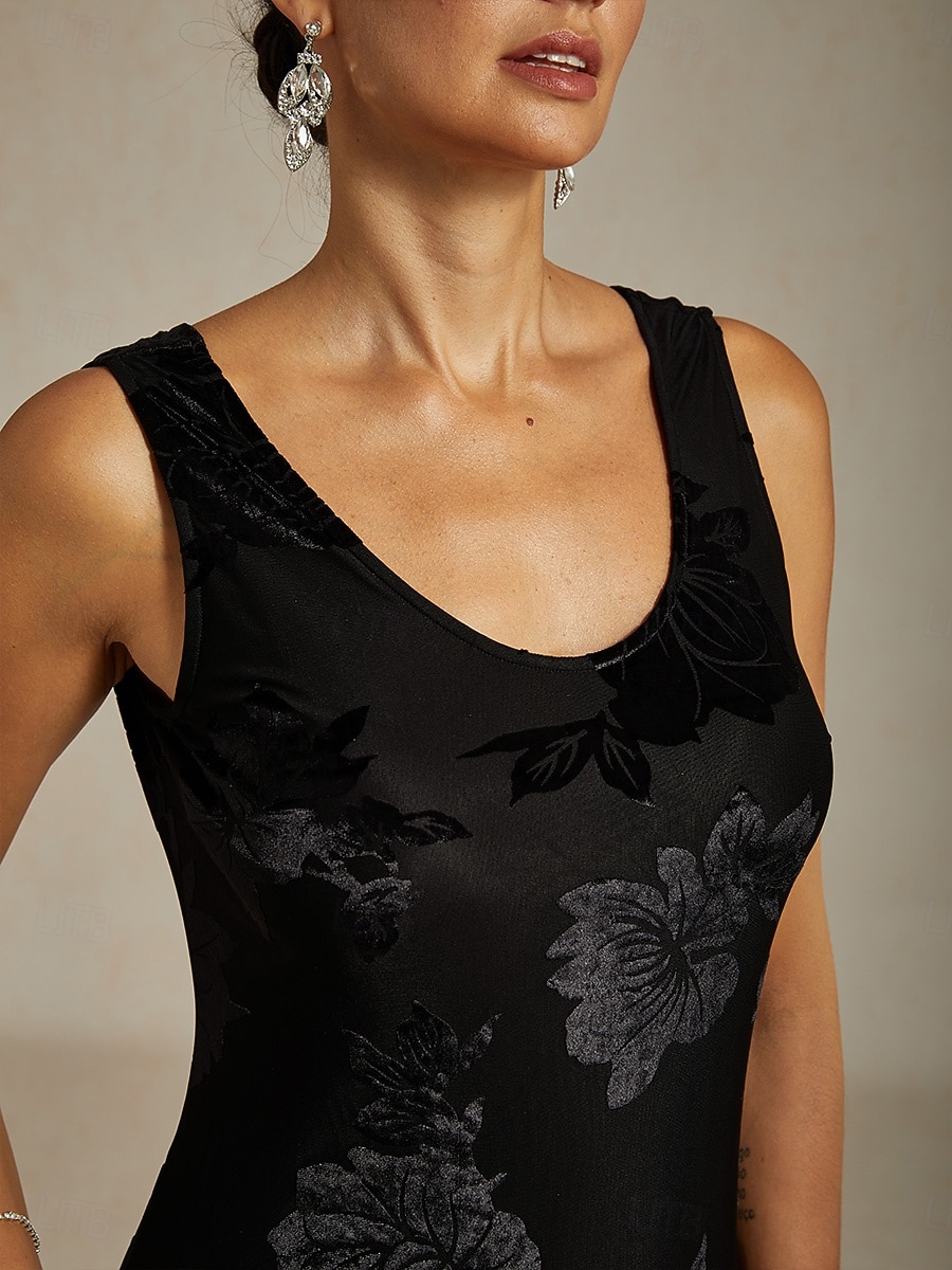 Damen Maxikleid Etui-Kleid Trompeten- Meerjungfrauenkleid A Linie Kleid Elegant Formell Cocktail Abendgesellschaft Party Hochzeitsgast Normale Passform Blumen Ärmellos Rundhalsausschnitt Schwarz 2026 - $103.99 –P4