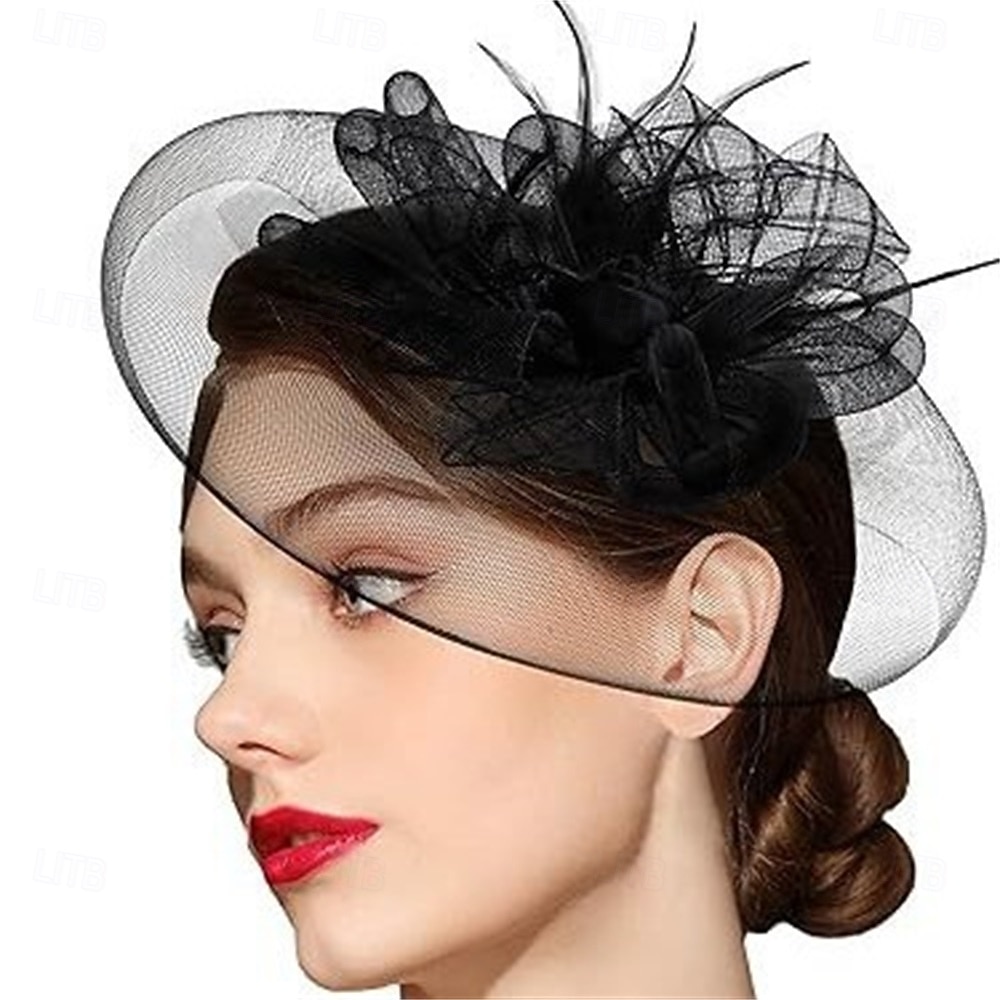 fascinators Tøy Fjær Fedora Bryllup Te Fest Hesteløp cocktail Elegant Årgang dame Med Fjær Hodeplagg Hodeplagg 2026 - $17.49 –P6