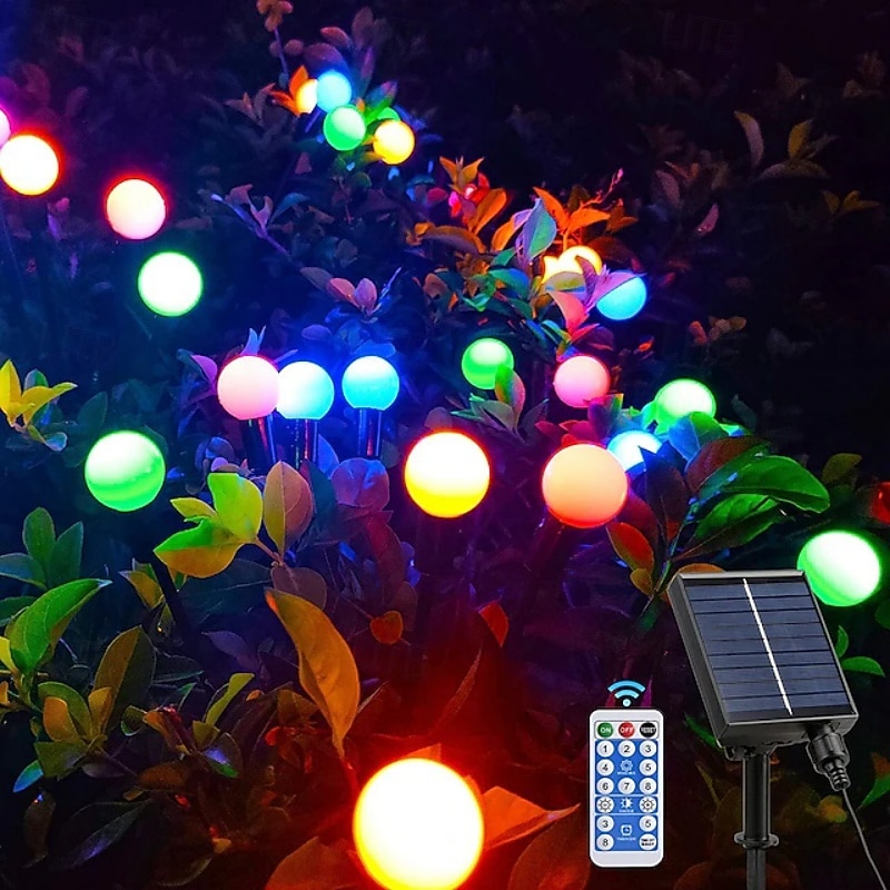 6 i 1 Utendørs Solcelle Vanntett Fyrverkeri Bakke Plugg Inn Lys 48LED Stråler Gårdsplass Hage Gressbane Park Atmosfære Dekorasjon Lys Landskapslys 8 Funksjon Fjernkontroll 2026 - $40.99 –P2