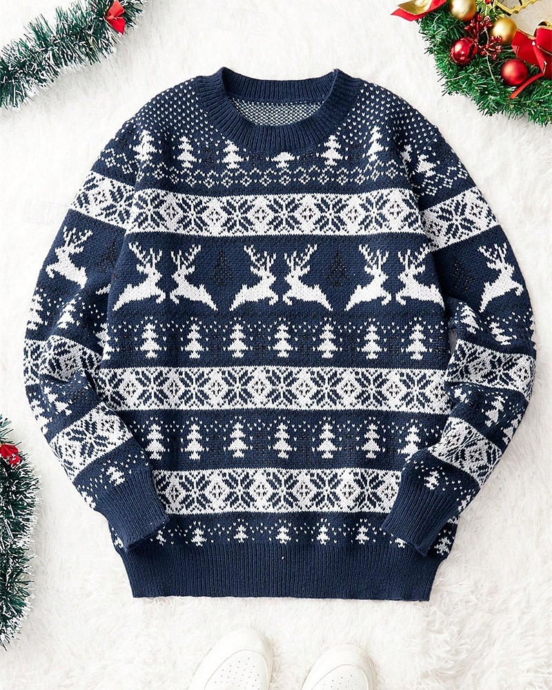 Homme Pull de Noël Pull de Noël moche Chandails de Noël pull de Noël Pull Côtelé Tricoter Hauts Réguliers Tricoté Chaque Col ras du cou Mode Basique Noël Vacances Vêtement Tenue Automne Hiver Rouge de 2026 ? $38.99 –P8