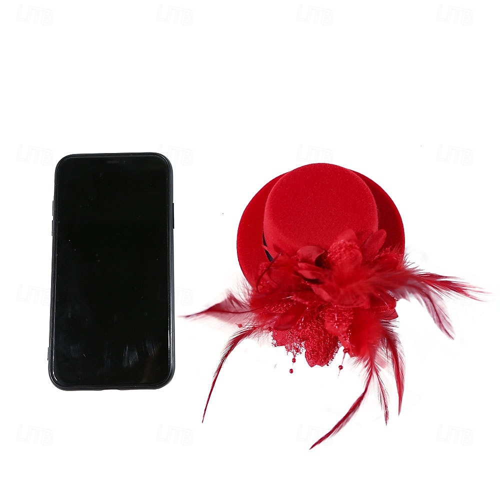 fascinators Fjädrar Fedorahatt Bröllop Tebjudning Hästrace cocktail Elegant Vintage söt stil Med Fjäder Hårbonad Huvudbonader 2026 - $16.49 –P2