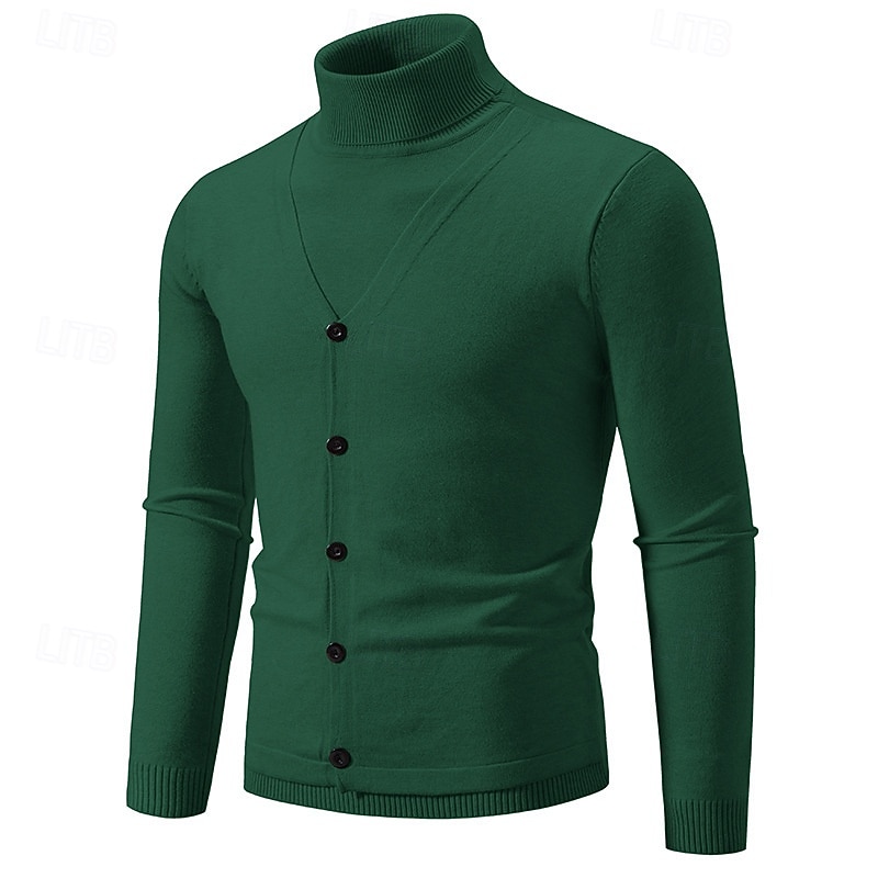 Per uomo Felpa Maglione A Coste Maglia Top Regolari 2 in 1 Lavorato a maglia Semplice Dolcevita Maglieria Contemporaneo Casuale Abbigliamento quotidiano Abbigliamento Primavera Autunno Nero Borgogna del 2026 a $30.99 –P2
