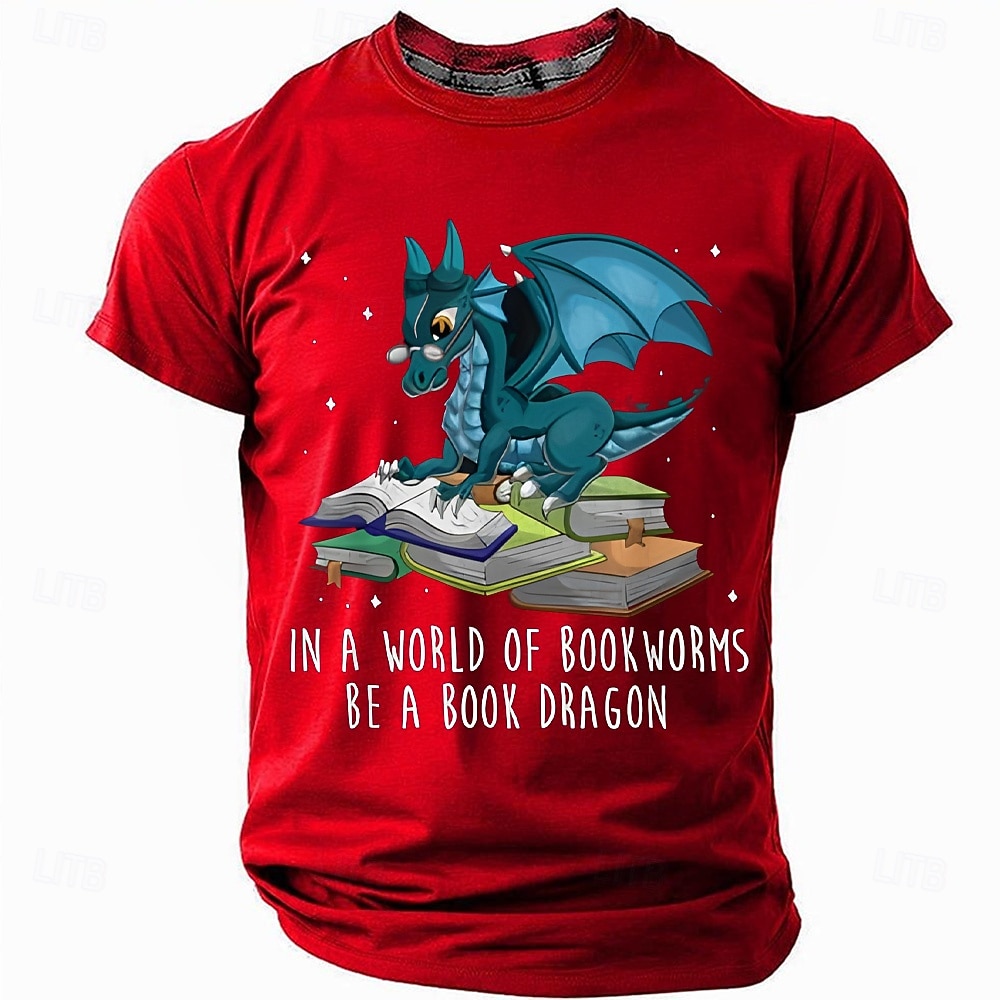 Funny 'Book Dragon' Reading T-Shirt, Fantasy Dragon and Books Graphic Tee for Book Lovers and Readers 2025 - $19.99 –P3