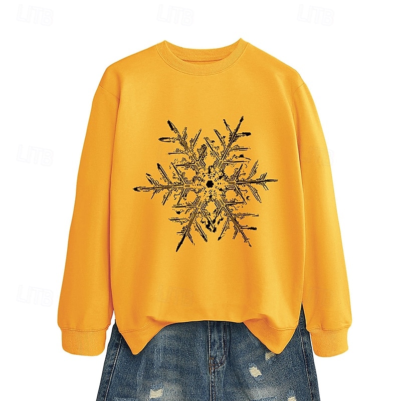 joulu Naisten Pusero Vapaa-ajan topit Pitkähihainen Topit Urheilu- ja treenivaatteet Kuvitettu Puuvilla Pehmeä Juhla Loma Urheiluasut Urheiluvaatteet Musta Valkoinen Keltainen 2025 - $25.99 –P14