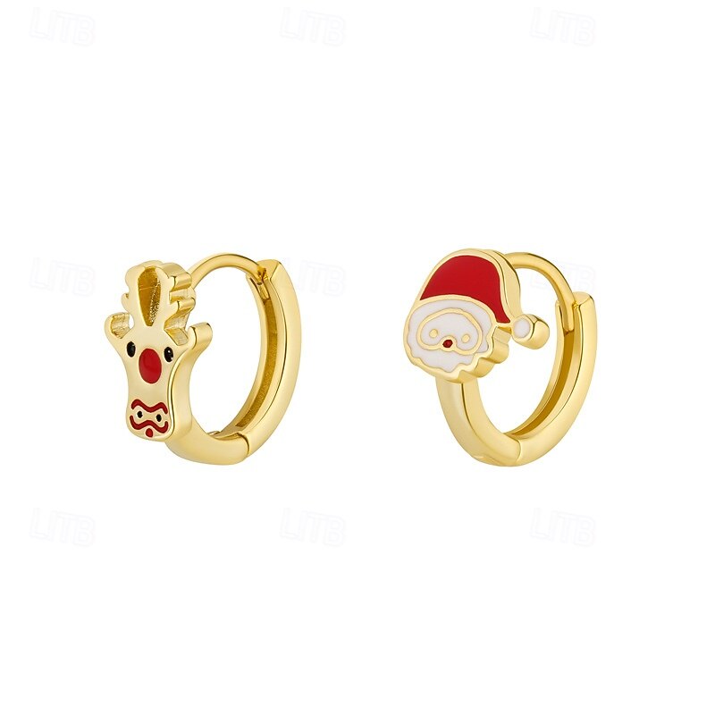 Set di anelli regolabili con Babbo Natale e renne - gioielli natalizi in oro e argento per lo spirito delle feste del 2026 a $11.99 –P5