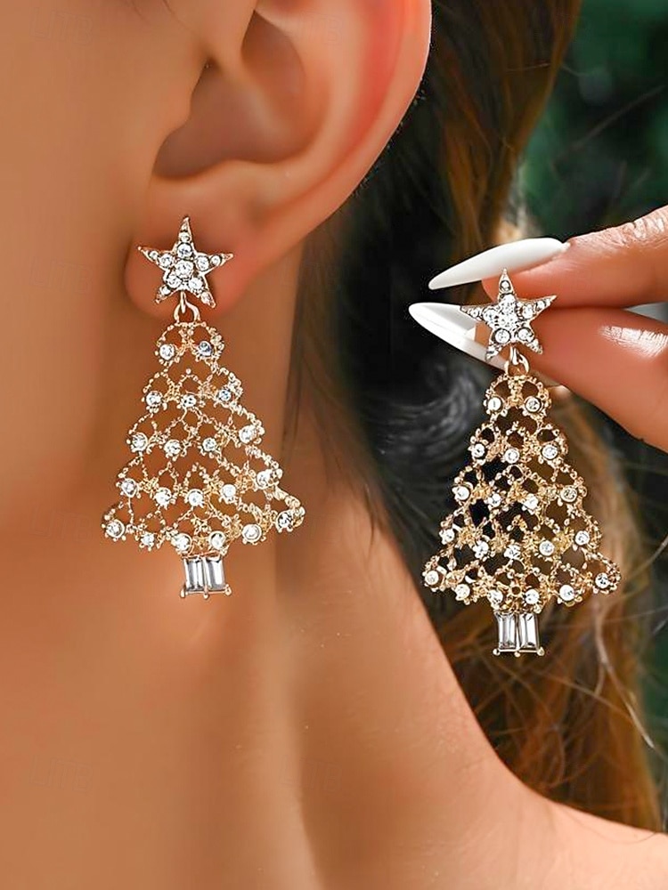 Femmes Boucles d'oreilles clous Boucle d'Oreille Créoles Coloré Blanche Alliage Noël Élégant Soirée / Soir Sapin de Noël de 2026 ? $9.99 –P1
