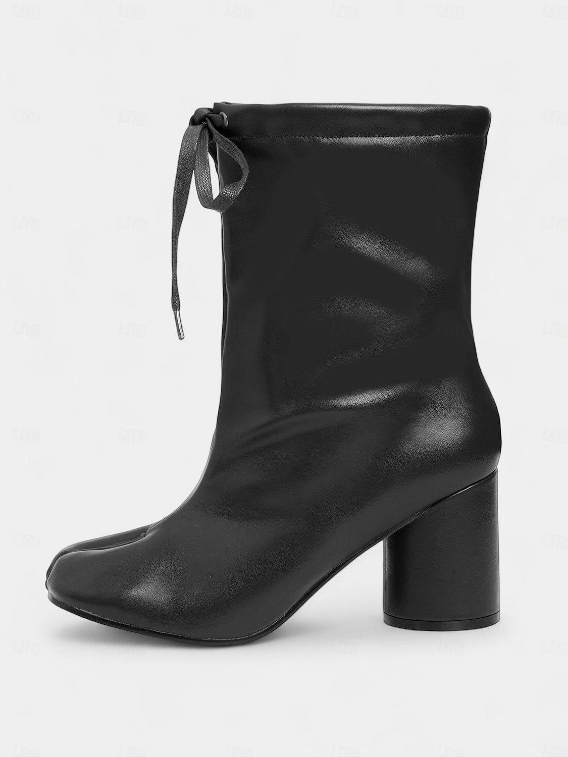 stivali tabi da donna in similpelle con punta divisa e design allacciato, stivaletti alla moda, streetwear d'avanguardia, cosplay &abbigliamento casual da festa del 2025 a $94.99 –P3