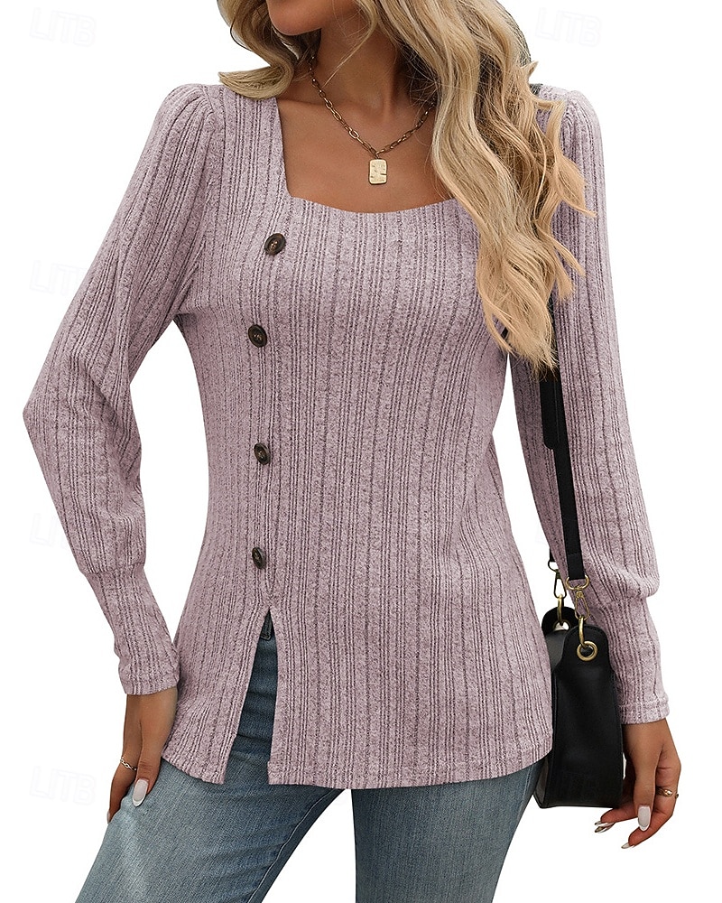 Women's Solid Colored Pullover Sweatshirt Casual Tops Fall / Winter Buttons Long Sleeve Athleisure Outdoor Holiday Black Army Green Blue Sportswear Activewear 2026 - $23.99 –P1