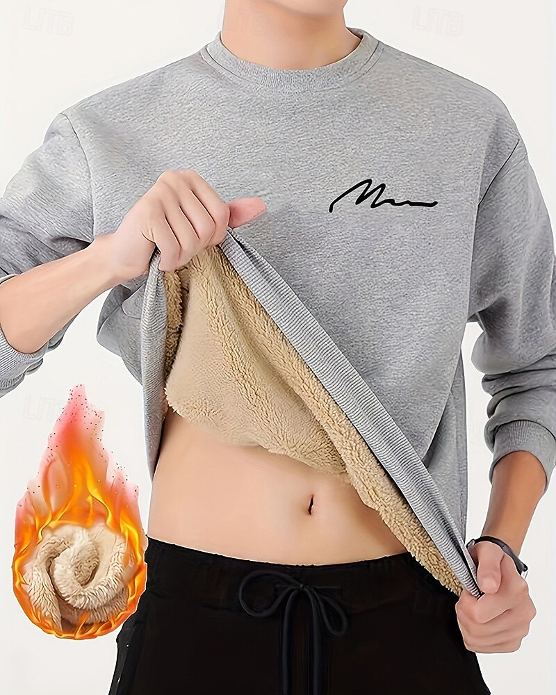 Homens Cor Sólida Moletom de lã Lounge Top Outono/Inverno Grossa Manga Longa Roupa Esportiva A Prova de Vento Quente Academia Equitação Corrida Exercite-se Ioga Preto Branco Amarelo Roupa de esporte de 2026 por $28.99 –P3