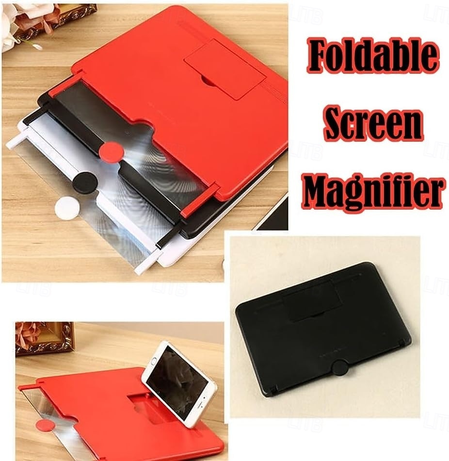 10/12-дюймовый изогнутый 3D-увеличитель для экрана телефона со складной подставкой — портативный многофункциональный объектив для фильмов и игр &видеозвонки, совместимые со всеми смартфонами 2025 - $7.99 –P6