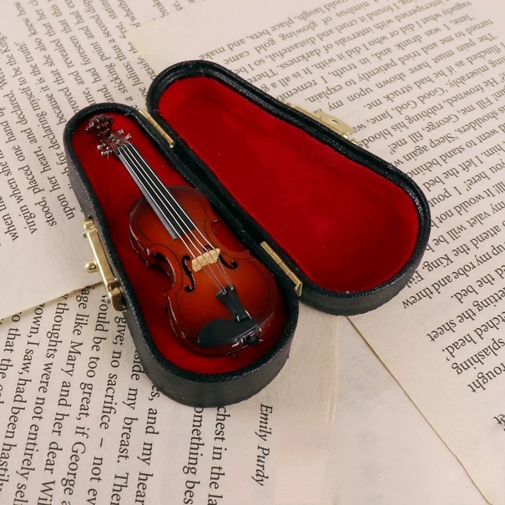 Estatueta de violino minúscula tocável, ornamento de modelo de violino em miniatura feito à mão, mini instrumento musical, presente de Natal para professores de escola de música, formatura, escritório de 2026 por $21.99 –P6