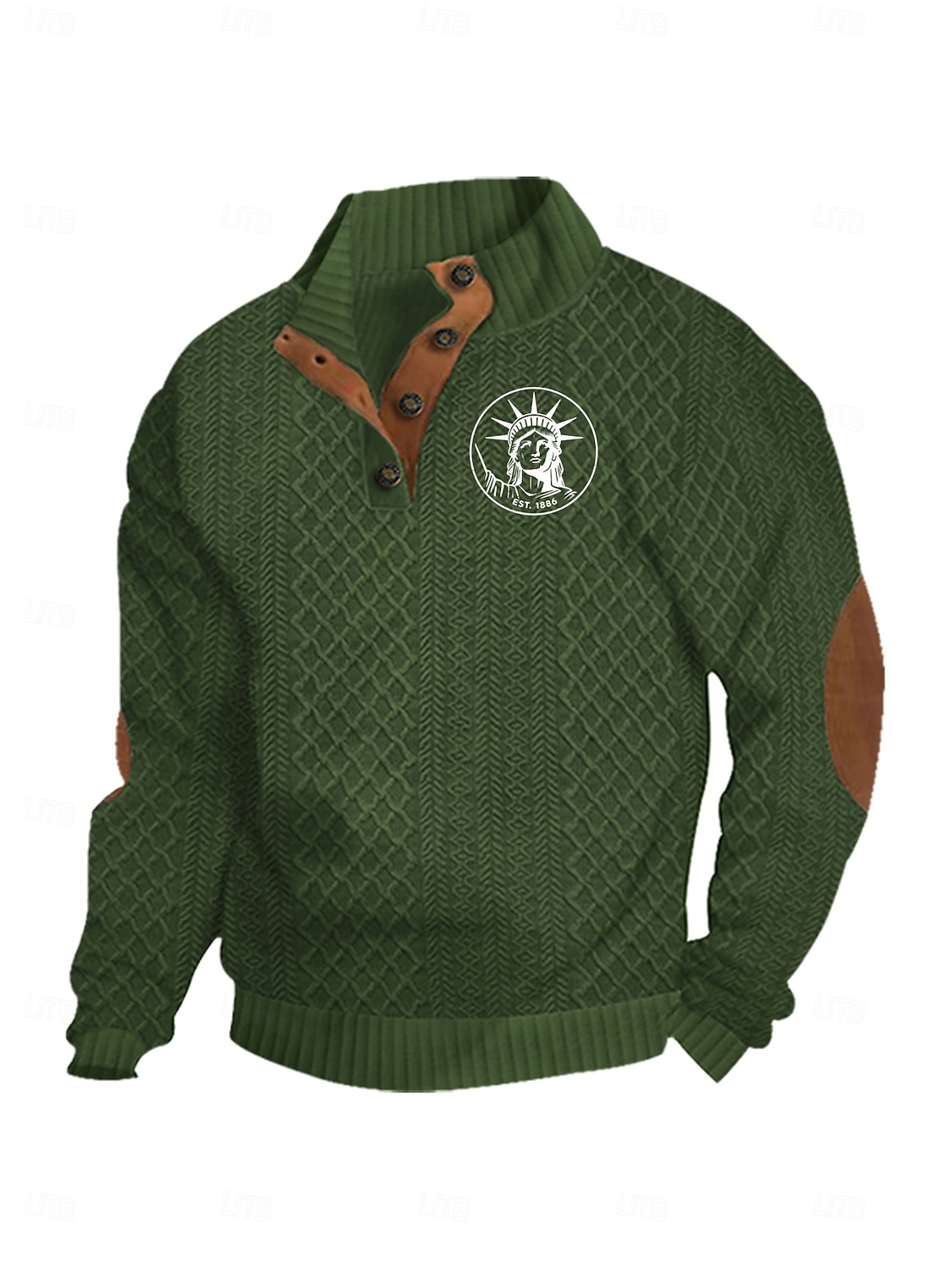 Hombre Sudadera Negro Blanco Vino Verde Ejército Azul Marino Cuello Mao Graphic Jacquard Retazos Diario Festivos Noche Poliéster Ropa de calle Casual Otoño Invierno Ropa Sudaderas con capucha 2026 - $27.99 –P13