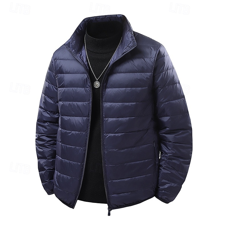 Homme Manteau d'Hiver Doudoune Veste Matelassée Avec Poches 50% duvet de canard blanc Vacances Tenue quotidienne Date Régulier Mode Occasionnel Confortable Chaleur Thermique Automne Hiver Couleur de 2026 ? $56.99 –P18
