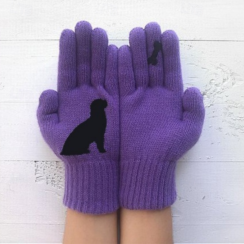 Dámské 1 pár Špičky prstů / Zimní rukavice / Pletené rukavice Šik ven / Venkovní Rukavice - Tisk Celý prst / Tisk 2025 - $16.99 –P1