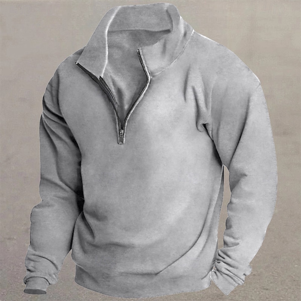 رجالي كنزة سترة من الصوف قف بجانب الطريق سويت شيرت بسحاب أسود أبيض نبيذ أحمر كاكي رقبة طوقية مرتفعة سهل الرياضة & في الخارج فضفاض مناسب للبس اليومي أناقة الشارع رياضية الربيع الخريف ملابس هوديس بلوزات 2026 - $20.99 –P6