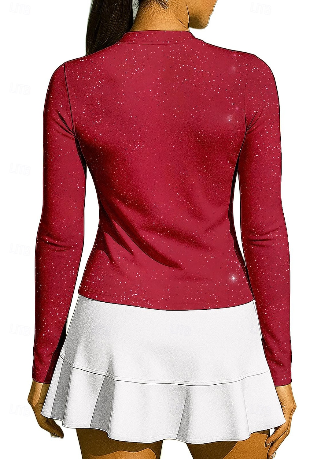 Christmas Women's Geometric Santa Claus Sport Shirt Tennis Shirt Tennis Top Long Sleeve Zipper Floral UPF50+ UV Resistant High Elasticity Moisture Wicking Breathable Volleyball Tennis Golf High Neck 2025 - $22.99 –P2