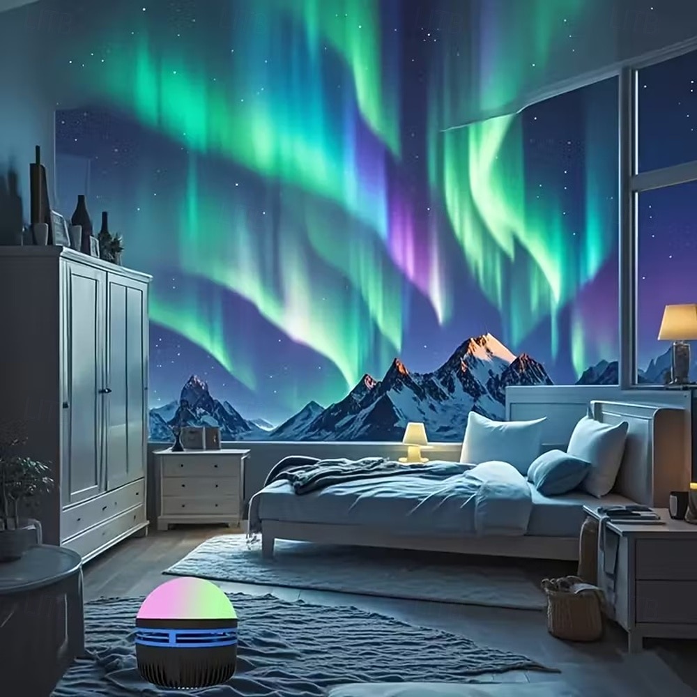 USB napájené LED projektorové světlo s aurorovým efektem - nastavitelné jas a změna barev dokonalé pro dekoraci herny a osvětlení imerzivního zážitku - Dárek k Valentýnu 2026 - $18.99 –P8