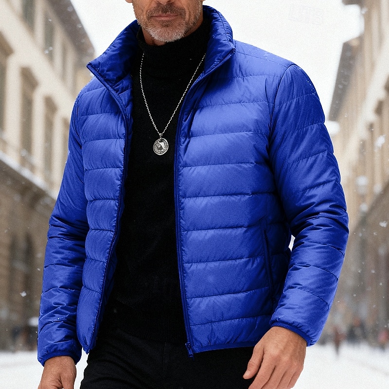 Homens Casaco de inverno Baixa Casaco puffer Jaqueta acolchoada Bolsos 50% de pato branco Férias Roupa Diária Encontro Padrão Moda Casual Confortável Térmico / Quente Outono Inverno Cor Sólida de 2026 por $56.99 –P15
