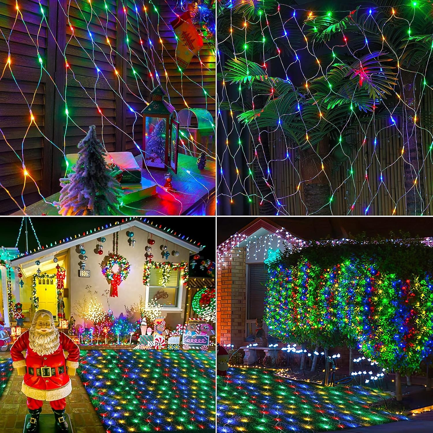 Set di luci a rete collegabili 3 in 1 per interni ed esterni, luci decorative per Natale, Capodanno, matrimonio, atmosfera festiva, telecomando a 13 tasti, tensione di sicurezza 31 V, 1,5 * 1,5 m - 96 del 2025 a $47.99 –P12