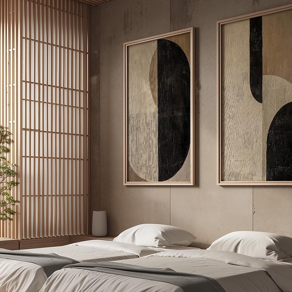 Wabi Sabi Abstract Wall Art Japandi Design Beige Wall Art / Modern Art ...