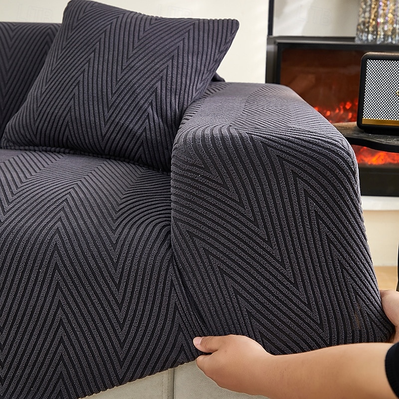 rugalmas jacquard szövet kanapéhuzat, stretch kanapéhuzat, szekcionált L alakú kanapéhuzat, sarokhuzat nappaliba, 1/2/3/4 üléses 2026 - $43.99 –P15