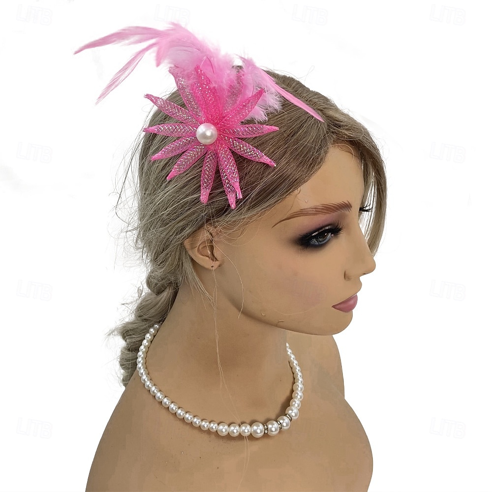 Fascinators Perle Tissu Chapeau Fedora Formel Mariage Noël Fête du thé Course de Chevaux Élégant ancien Avec Plume Casque Couvre-chef de 2026 ? $17.49 –P13
