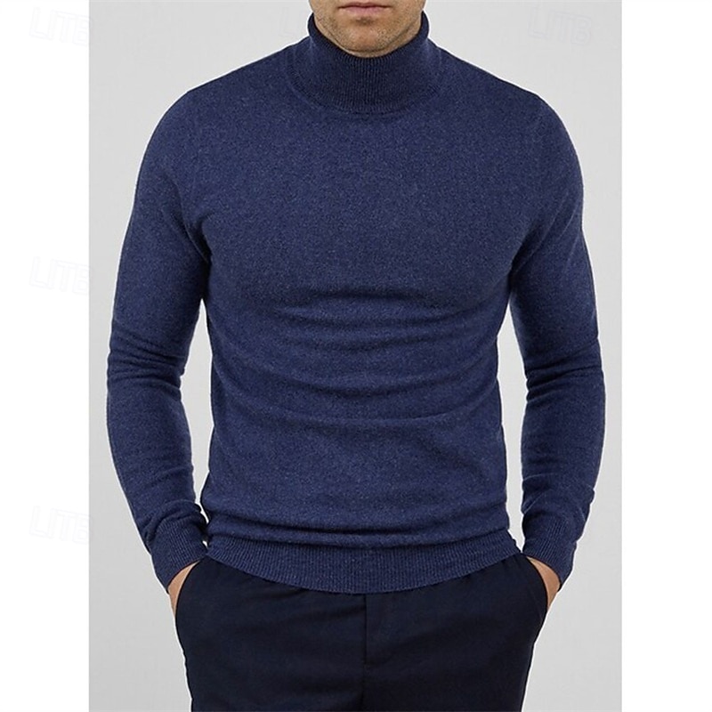 Herren Pullover Gerippt Stricken Normale Oberteile Gestrickt Schmale Passform Einfach Rollkragen Strickware Zeitgenössisch Lässig Alltagskleidung Bekleidung Frühling Herbst Winter Schwarz Gelb M L XL 2026 - $22.99 –P2